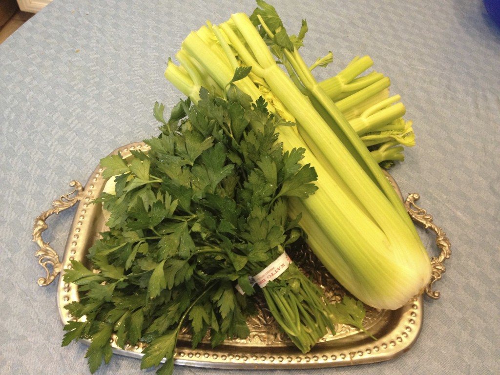 Herbs and celery 