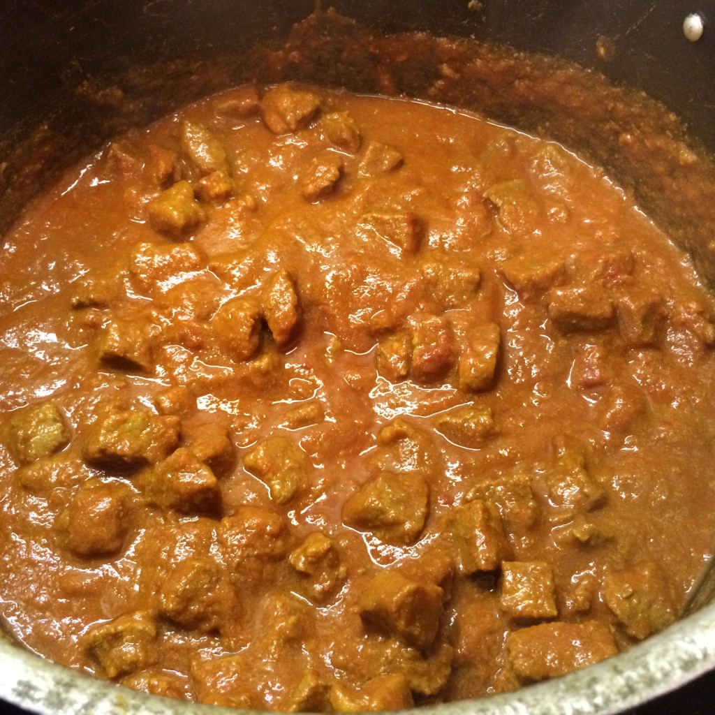Beef with tomato paste mixed