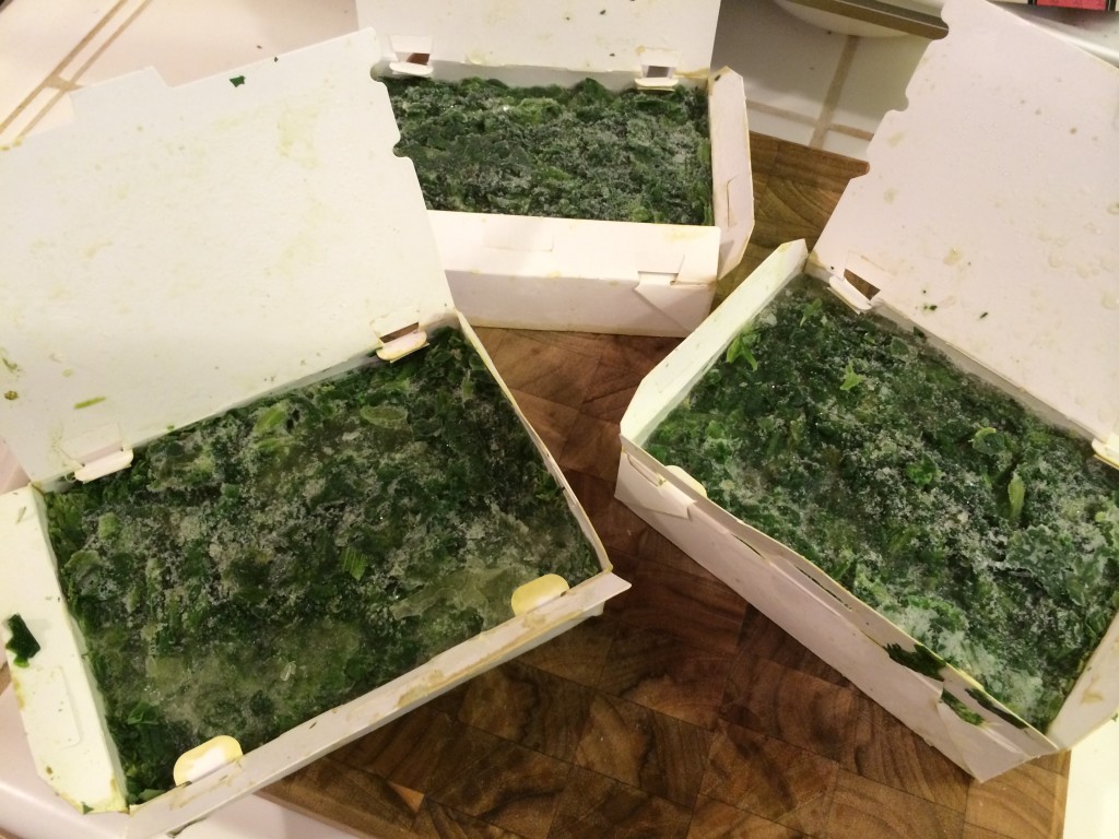 10 Frozen chopped spinach