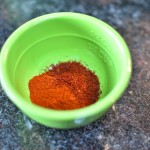 Ground spices of paprika and saffron