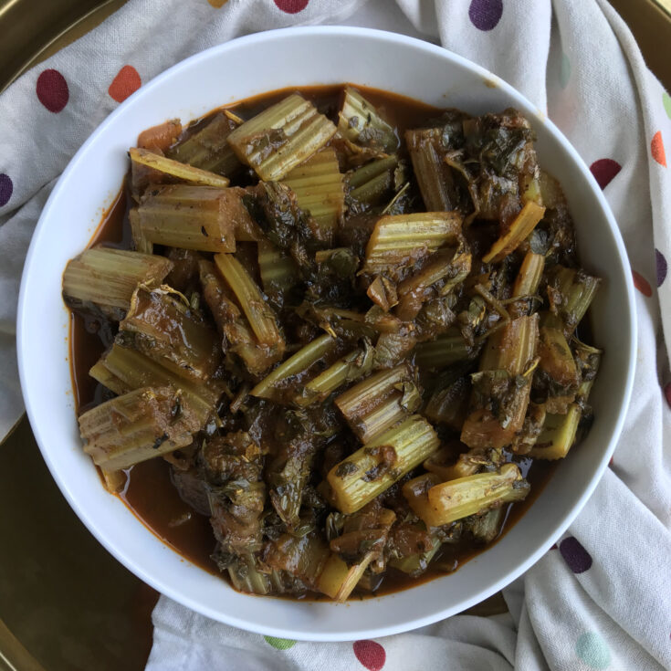 Vegan Khoresh Karafs | Persian Celery Stew with Mint and Parsley | BeatsEats.com