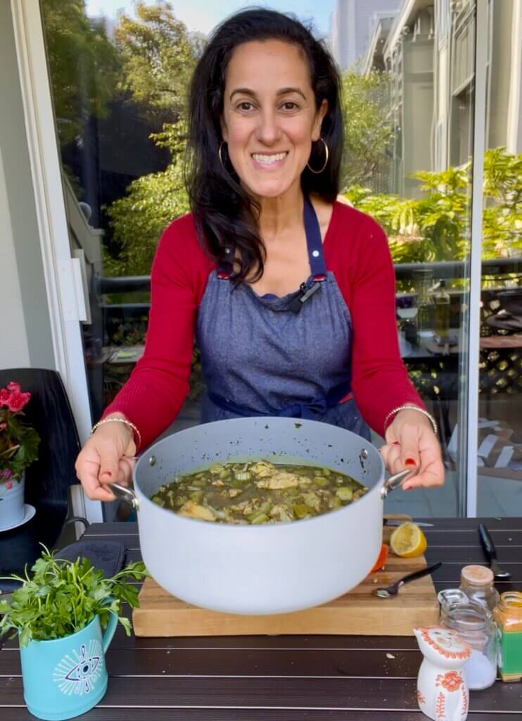 Try this fresh and flavorful Khoresht Karafs with Chicken — a lighter, herb-packed Persian stew made with celery, mint, parsley, and lime. Includes video!