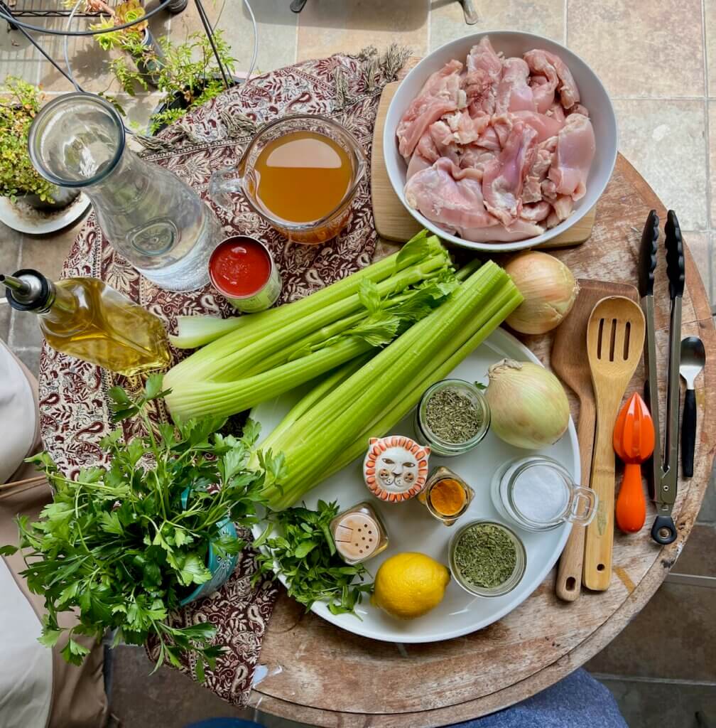 Try this fresh and flavorful Khoresht Karafs with Chicken — a lighter, herb-packed Persian stew made with celery, mint, parsley, and lime. Includes video!