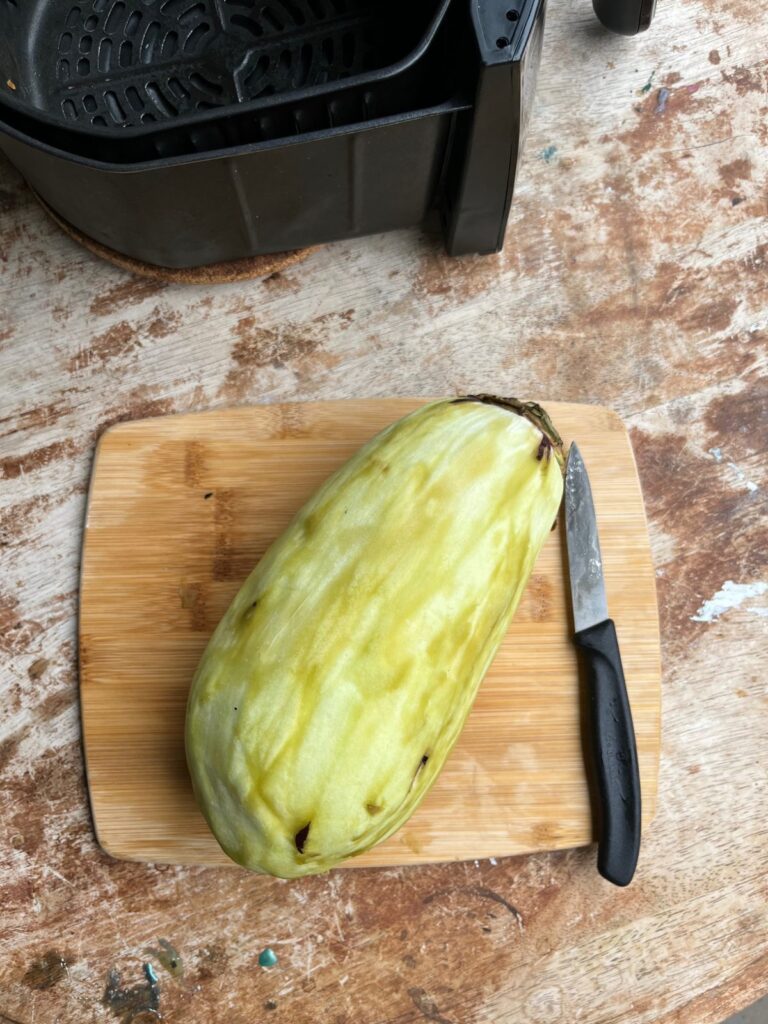 Peeled eggplant for Air Fryer Khoresht Bademjan