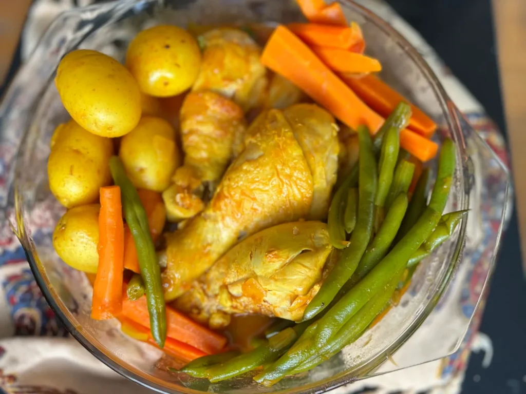 Persian chicken and vegetable stew Khorak Morgh